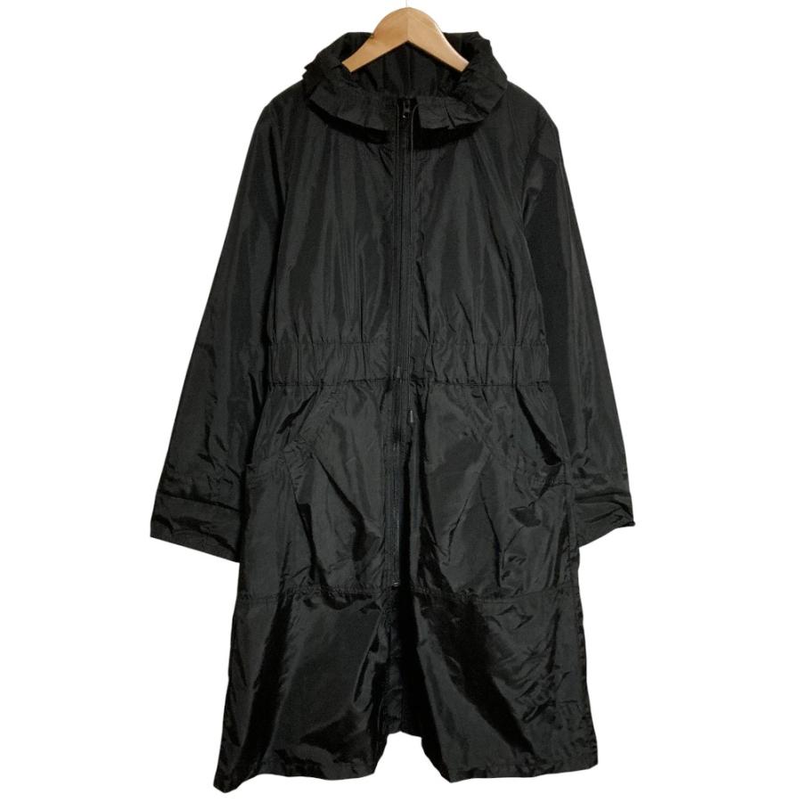 美品　スペッチオ ボンディング切り替え 異素材 ロングコート 40　ブラック SPECCHIO（スペッチオ） ボンディング フード付き ロングコート
