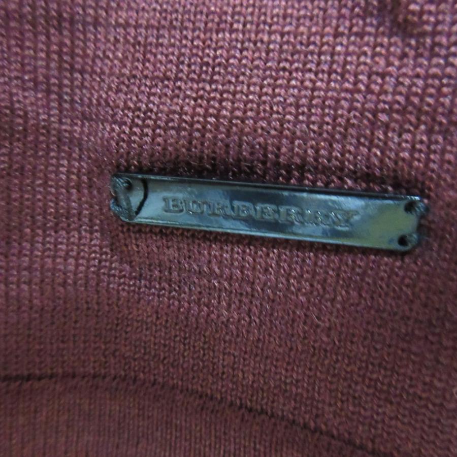BURBERRY - 美品 BURBERRY LONDON バーバリー シルクコットン Vネックカーディガン＋半袖プルオーバー アンサンブル 大きいサイズ 5 パープル系 レディース 古着 中古 USED BURBERRY（バーバリー） 美品 BURBERRY LONDON シルクコットン Vネック