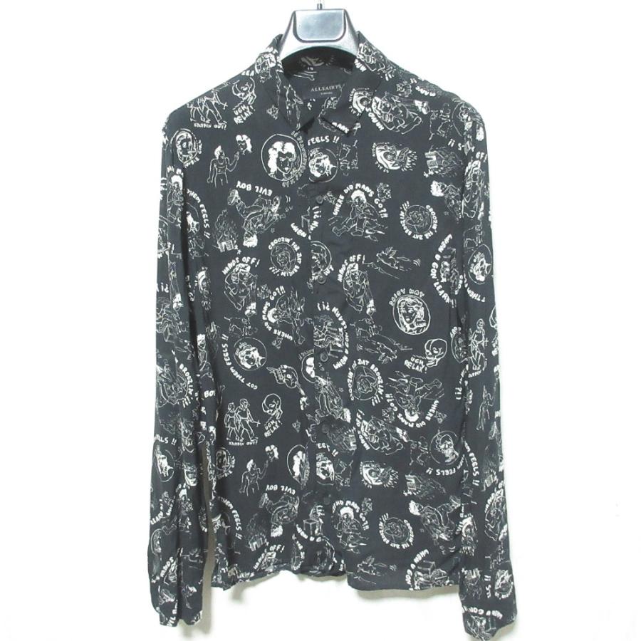 美品 ALLSAINTS オールセインツ レーヨン プリント 総柄 ロング 