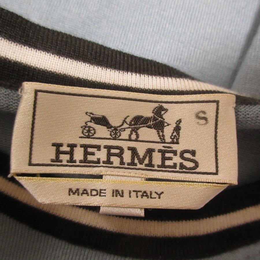 HERMES カシミア シルク ブラック クルーネックニット HERMES エルメス