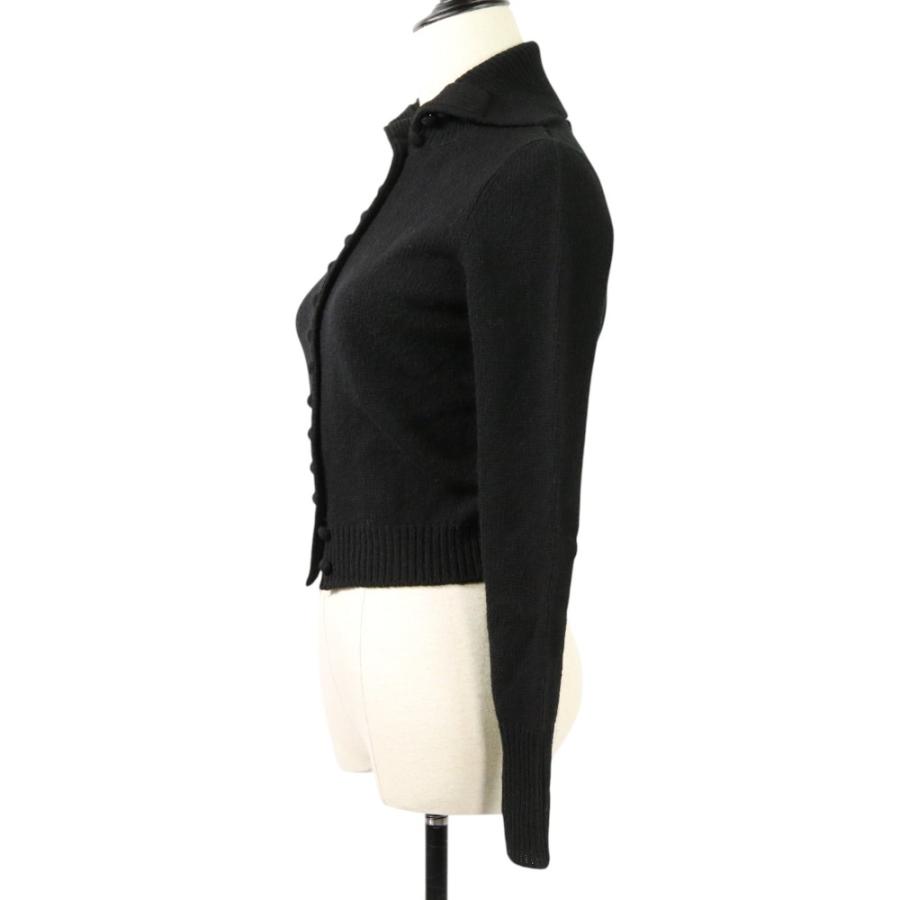 プラダ 24AW UMG332 1411 カーディガン ジップ ニット 黒 46 PRADA（プラダ） 美品 24AW PRADA トライアングルロゴ スーパー