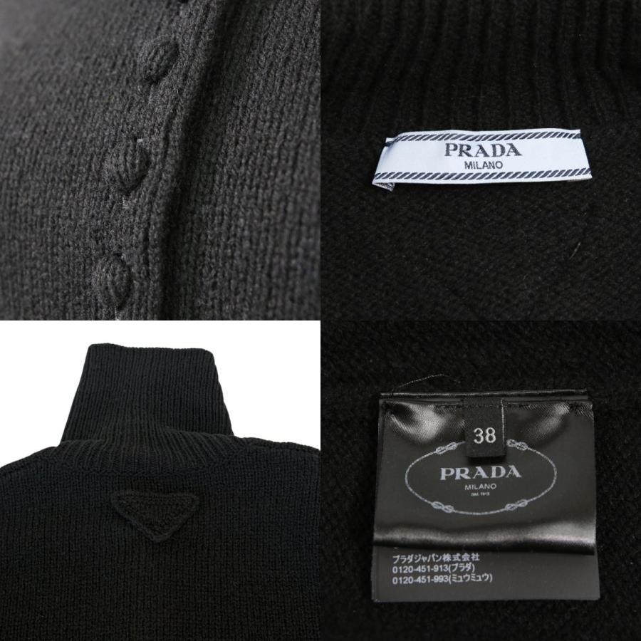 【極美品】PRADA プラダ ニット カーディガン ウール/カシミヤ サイズ 38 レディース 2021年製 ローゲージ スパンコール ロングスリーブ 長袖 トップス グレー 灰色 イタリア製 PRADA（プラダ） ニットカーディガン 38 ブラック レディース