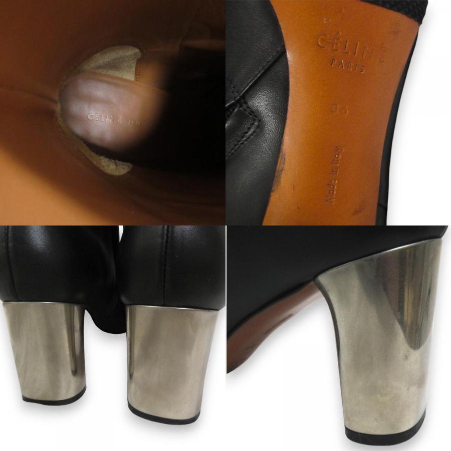 CELINE（セリーヌ） 良品 フィービー期 メタルヒール レザー スクエア