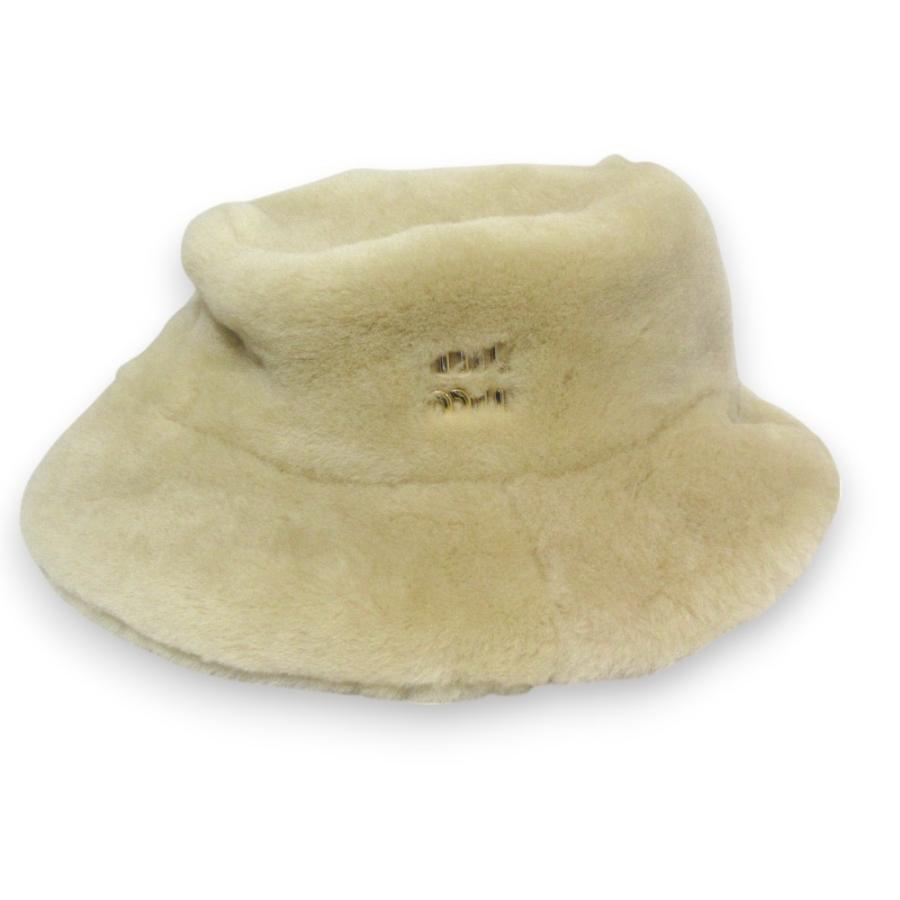 MIU MIU ミュウミュウ ムートンハット レザー メンズ 帽子 キャップ