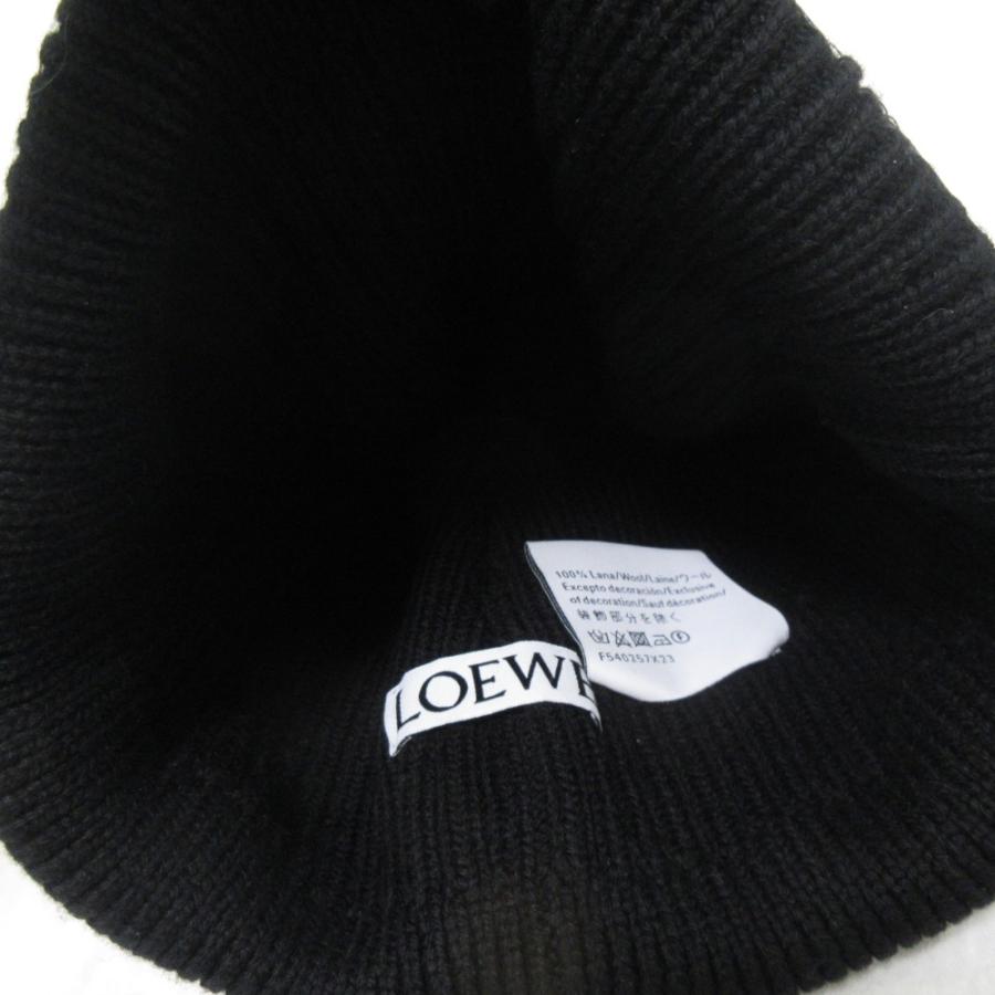 LOEWE（ロエベ） 新品同様 ウール100％ ロゴ刺繍 ビーニーキャップ