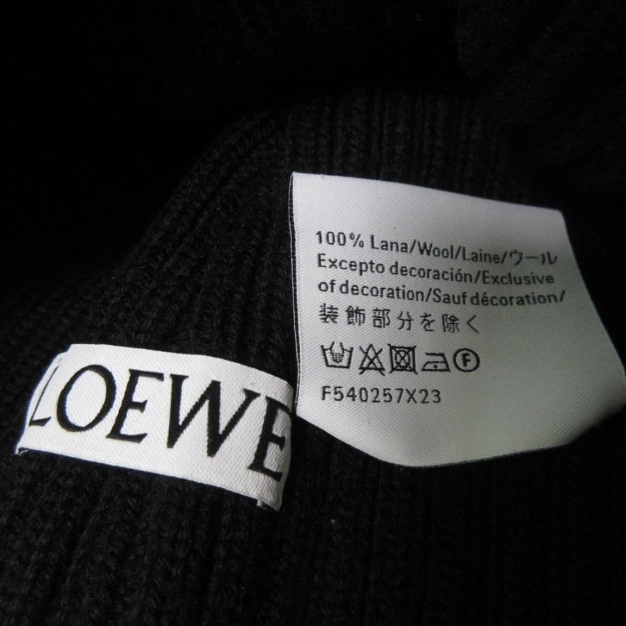 LOEWE（ロエベ） 新品同様 ウール100％ ロゴ刺繍 ビーニーキャップ