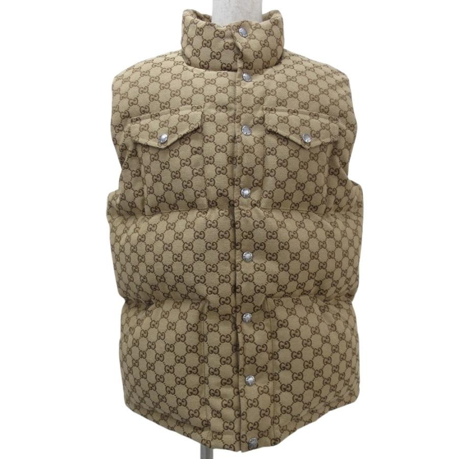 GUCCI - 新品同様 GUCCI The North Face グッチ ノースフェイス コラボ GG柄 ダウンベスト S ベージュ ブラウン メンズ レディース 古着 中古 USED GUCCI 新品同様 The North Face グッチ ノースフェイス コラボ