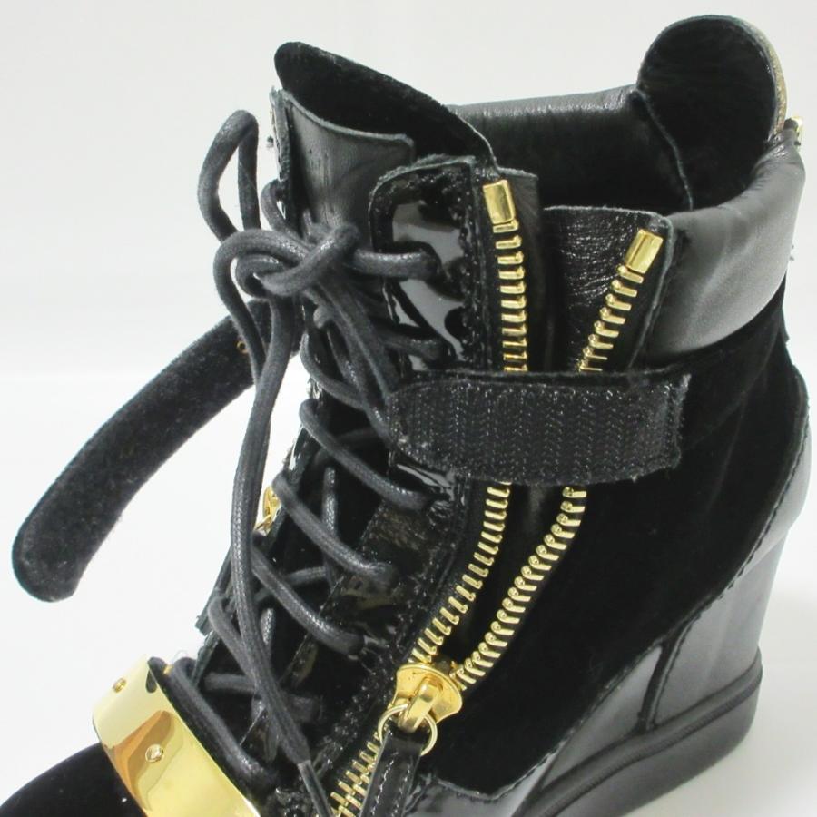 【美品】ジュゼッペザノッティ シークレットソール ウェッジスニーカー　24cm GIUSEPPE ZANOTTI ウェッジソールスニーカー