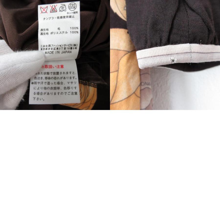 LEONARD（レオナール） 良品 フラワープリント ウール 七分袖 ひざ丈