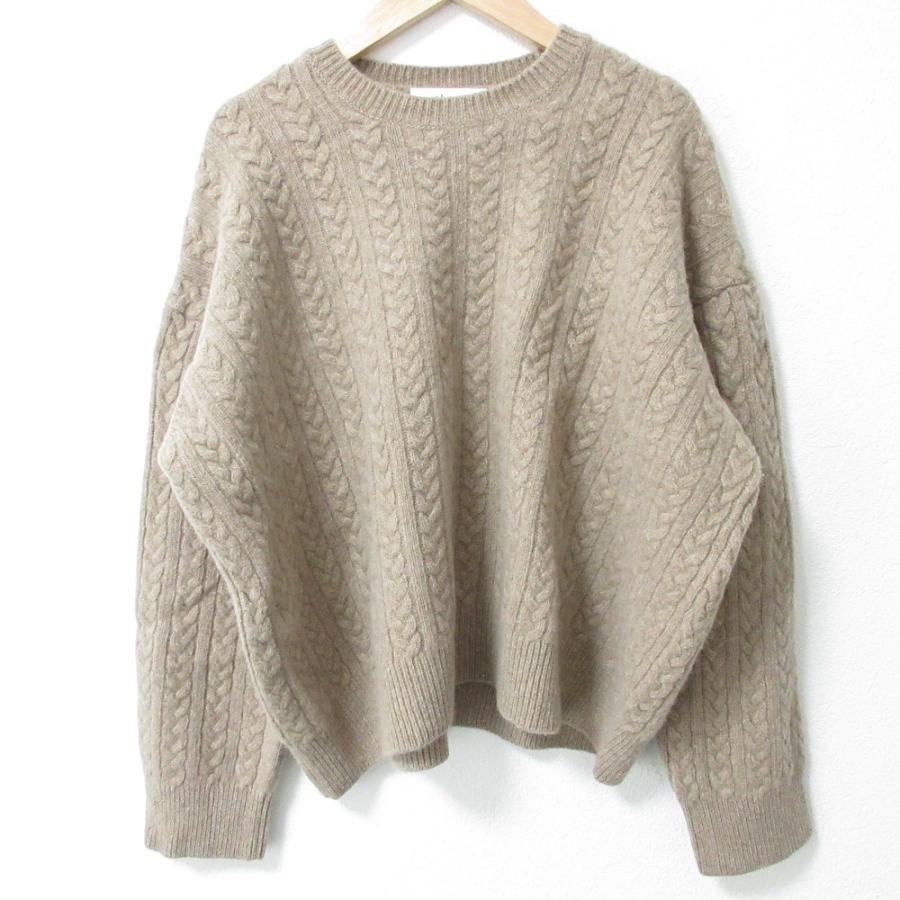 ebure 美品 エブール カシミヤブレンド 長袖 オーバーサイズ アラン 