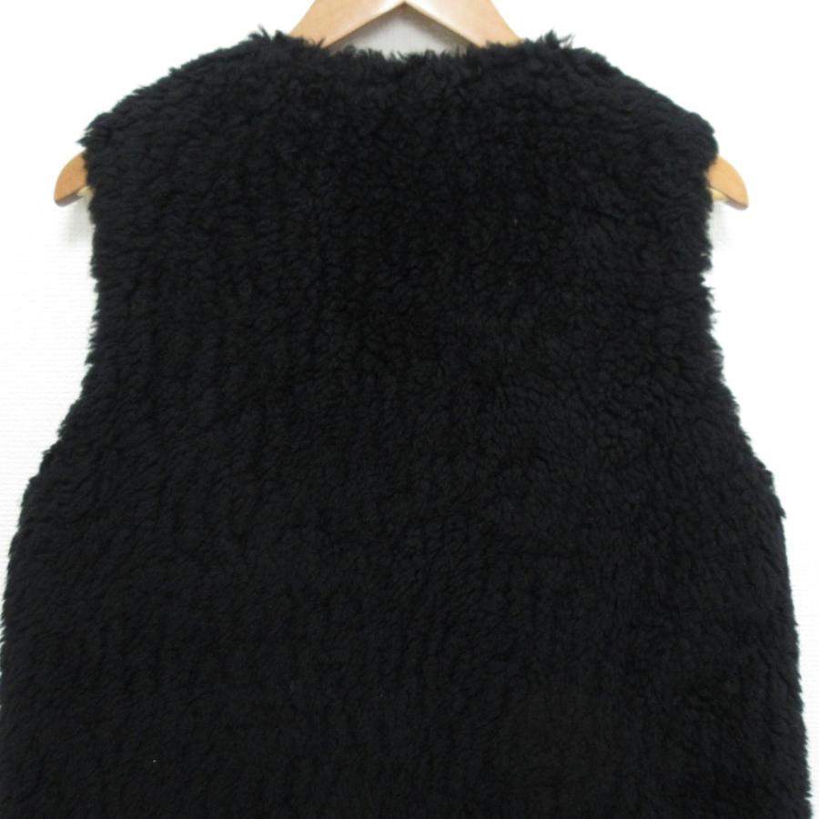 THE RERACS - 美品 21AW THE RERACS ザリラクス フルジップ ウールボアベスト サイズF ブラック レディース 古着 中古 USED THE RERACS（ザ リラクス） 美品 21AW THE RERACS フルジップ ウール