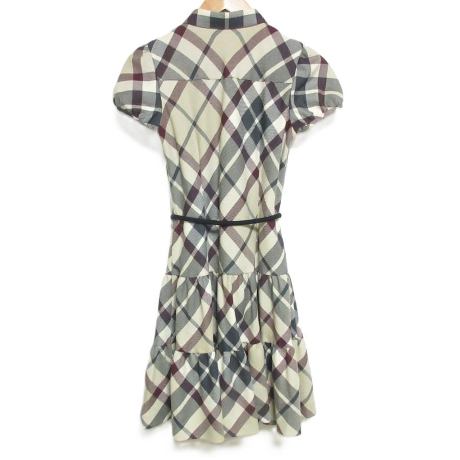 バーバリーブルーレーベル チェック柄ワンピース 膝丈 プリーツ 38 M BURBERRY BLUE LABEL（バーバリーブルーレーベル） 良品 ノバチェック