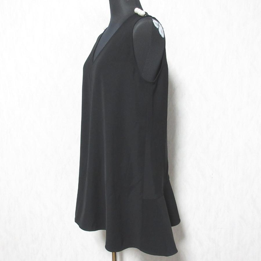 YOKO CHAN 美品 ヨーコチャン ショルダーパール Vネック ノースリーブ 
