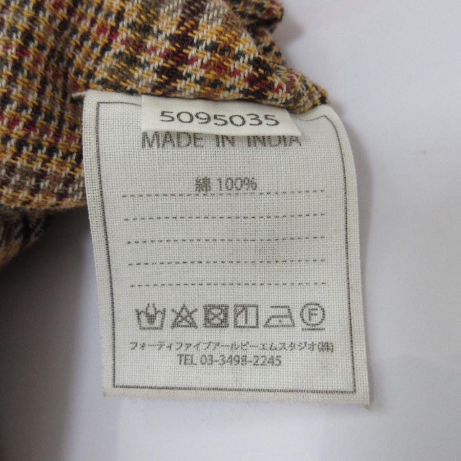 美品 45R フォーティファイブアール インドうすネルのビッグシャツ