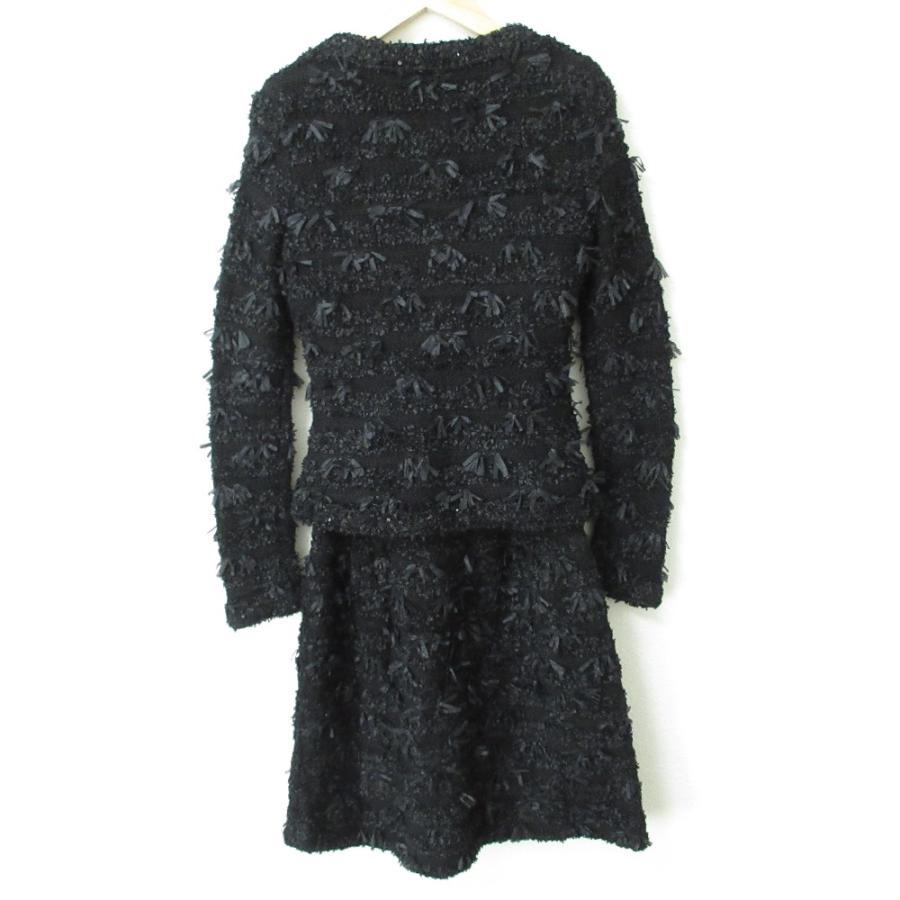 Rene 美品 ルネ リボンツイード ノーカラージャケット ひざ丈