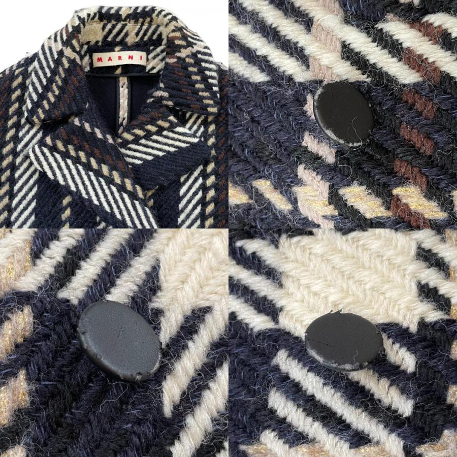 MARNI（マルニ） 良品 チェック柄 ミックス ウール ツイード ダブル 