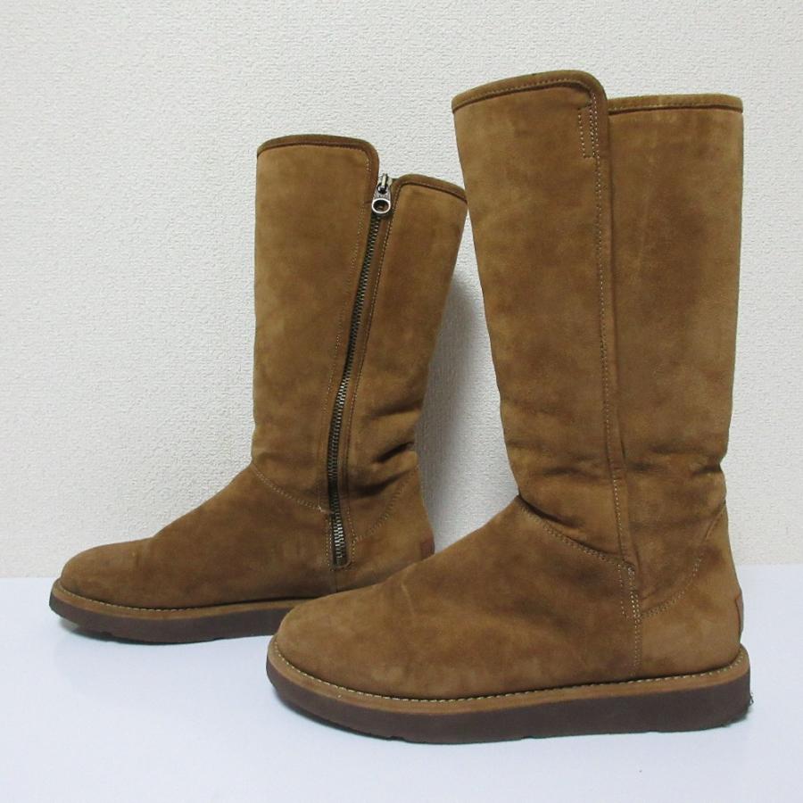 UGG（アグ） 美品 ABREE アブリー サイドジップ ロング ムートンブーツ 