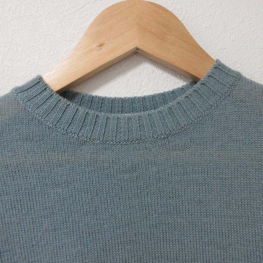 美品 24AW JIL SANDER+ ジルサンダープラス ウール100％ 半袖 クロップド丈 ニット セーター 32 サックスブルー レディース 古着 中古 USED JIL SANDER（ジルサンダー） 美品 24AW JIL SANDER+ ジルサンダー