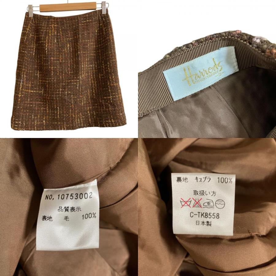 美品　Harrods　ハロッズ　ジャケット　スカート　スーツセット　七五三にも Harrods（ハロッズ） 美品 ツイード ジャケット ミニスカート スーツ