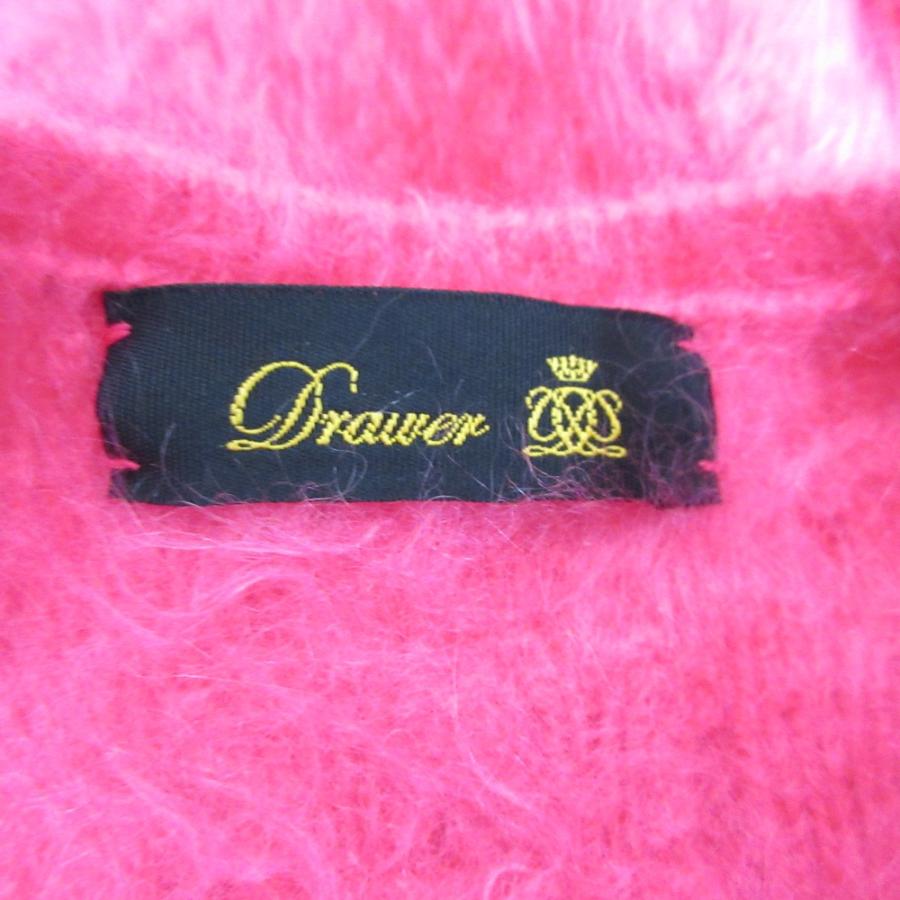 美品 DRAWER ドゥロワー カシミヤ100％ ファーケーブルショートスリーブ 半袖 ニット セーター ピンク レディース 古着 中古 USED DRAWER（ドゥロワー） 美品 カシミヤ100％ ファーケーブルショート