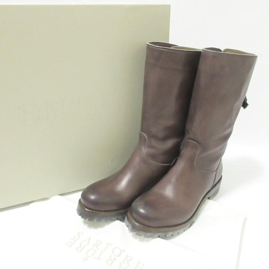 SARTORE 美品 サルトル レザー バックベルト ショートブーツ 37