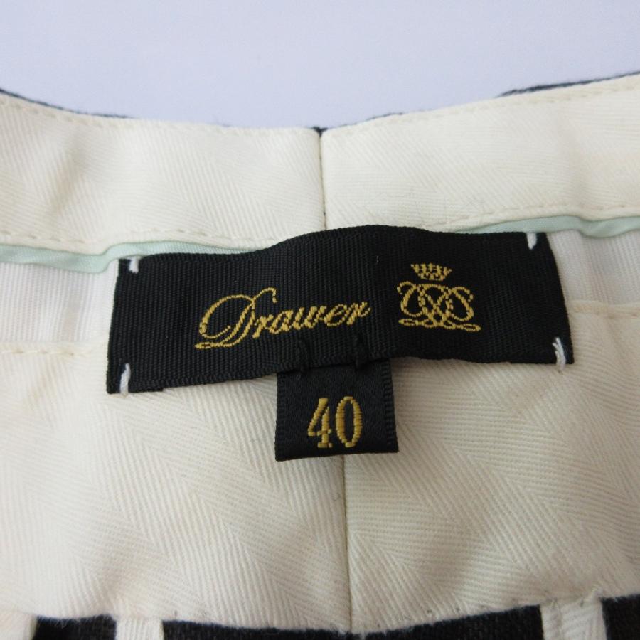 DRAWER（ドゥロワー） 美品 ツータック ワイドチェックパンツ 6514-236