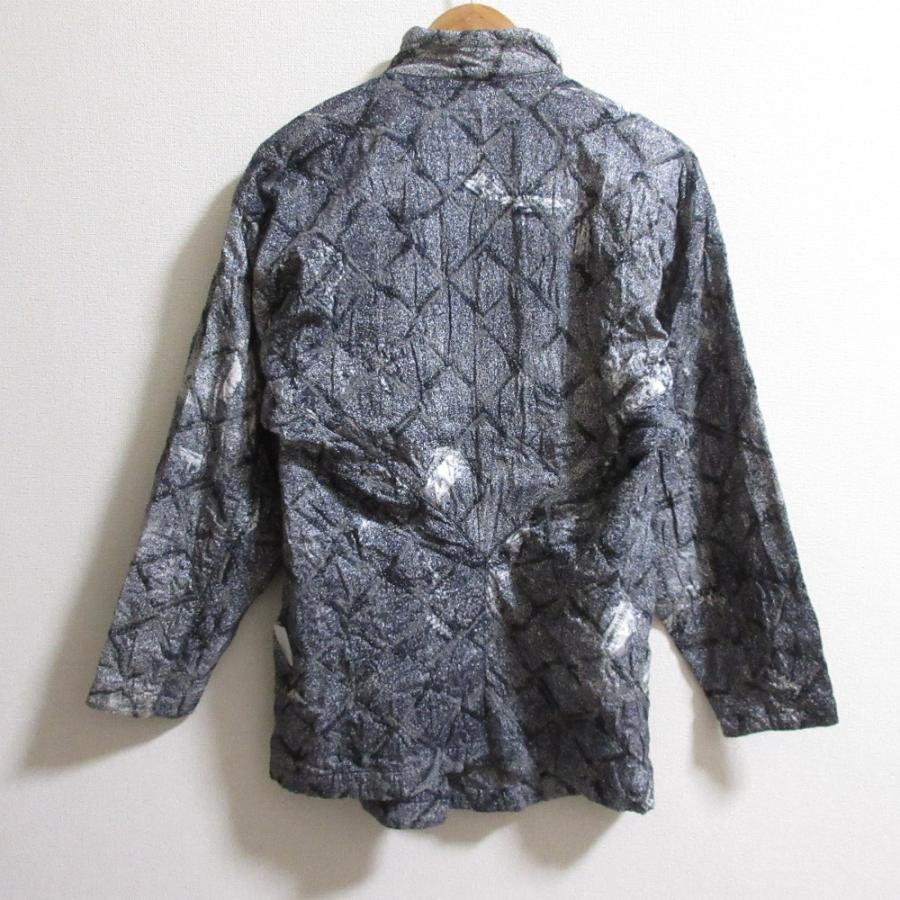 ISSEY MIYAKE - 良品 ISSEY MIYAKE イッセイミヤケ ヴィンテージ 筆タグ 織り柄スタンドカラージャケット サイズM グレー  レディース 古着 中古 USED ISSEY MIYAKE（イッセイミヤケ） 良品 ヴィンテージ 筆タグ 織り柄