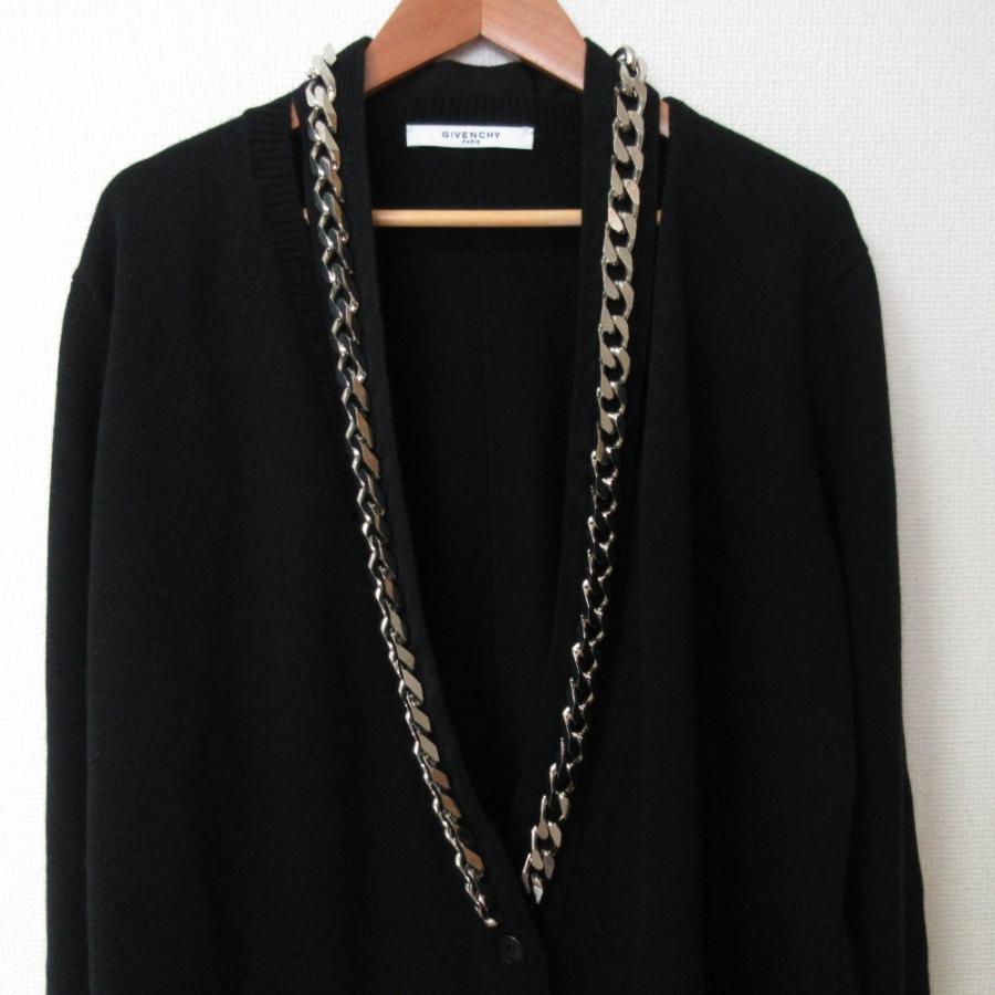美品  GIVENCHY ジバンシィ チェーントリム ニットカーディガン サイズM ブラック レディース 古着 中古 USED GIVENCHY（ジバンシィ） 美品 チェーントリム ニットカーディガン