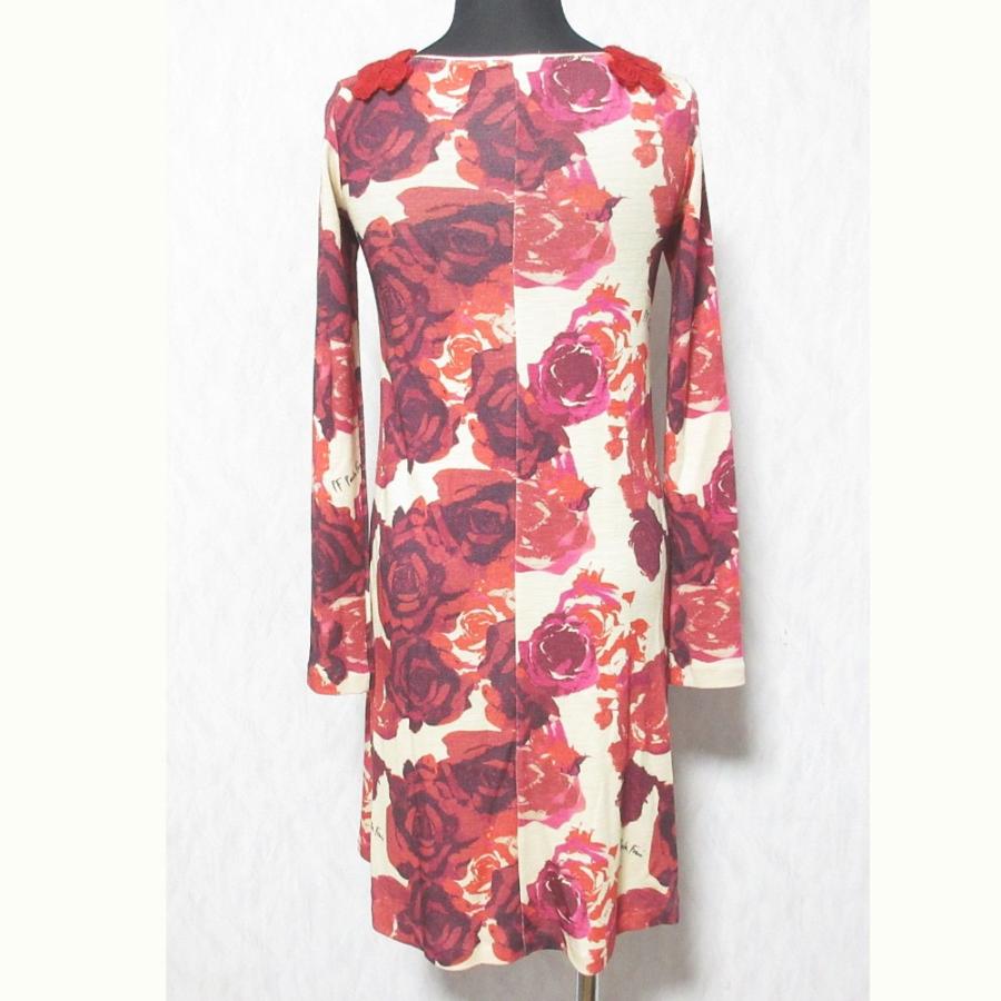 PAOLA FRANI（パオラフラーニ） 美品 バラプリントワンピース 984043 
