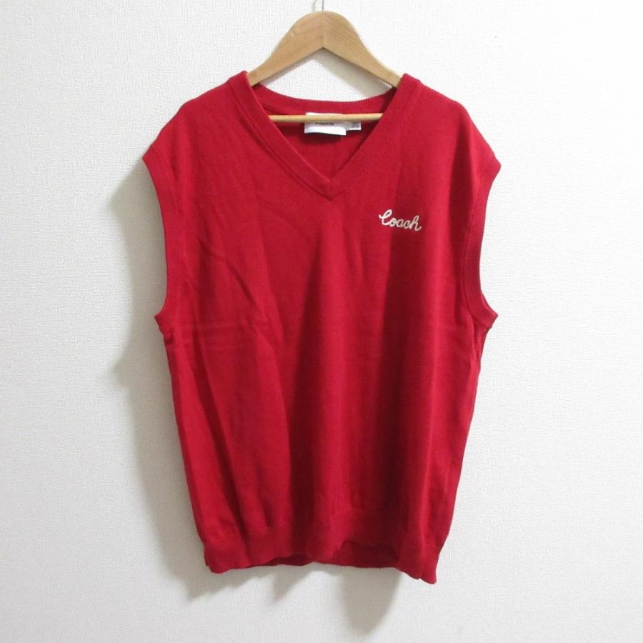 COACH（コーチ） 美品 24SS COACH ロゴ刺繍 Vネック カシミヤブレンド