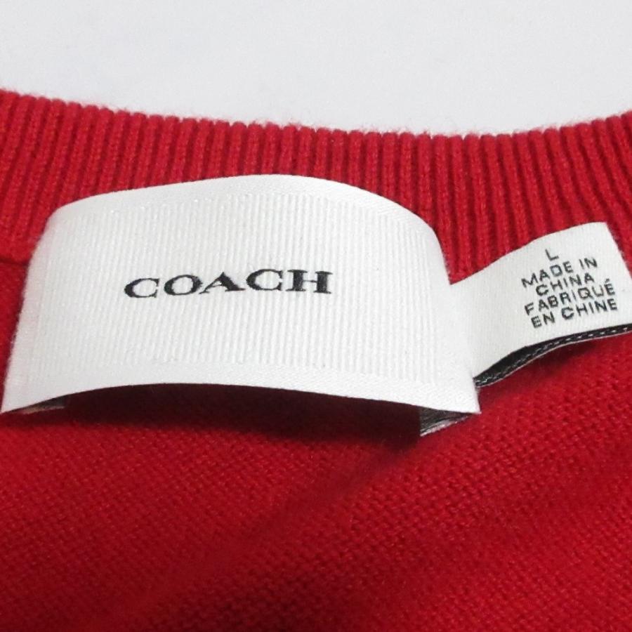 未使用　COACH コーチ ロゴ刺繍 Vネック カシミヤブレンド ニットベスト COACH（コーチ） 美品 24SS COACH ロゴ刺繍 Vネック カシミヤブレンド