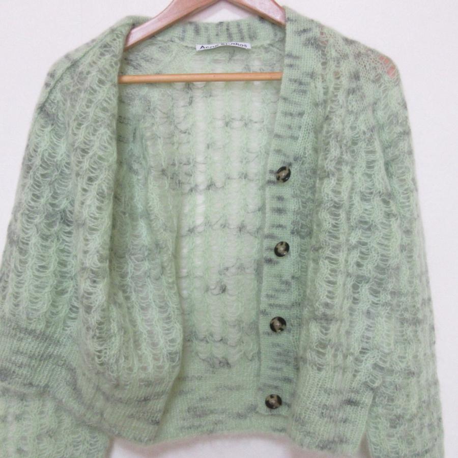 美品♡ アクネストゥデイオス モヘヤ混 カーディガン ニット セーター グリーン Acne Studios（アクネ ストゥディオズ） 未使用 アクネストゥディオス