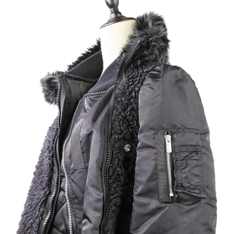 sacai 美品 21AW Sacai サカイ ボアドッキング MA-1 フェイク