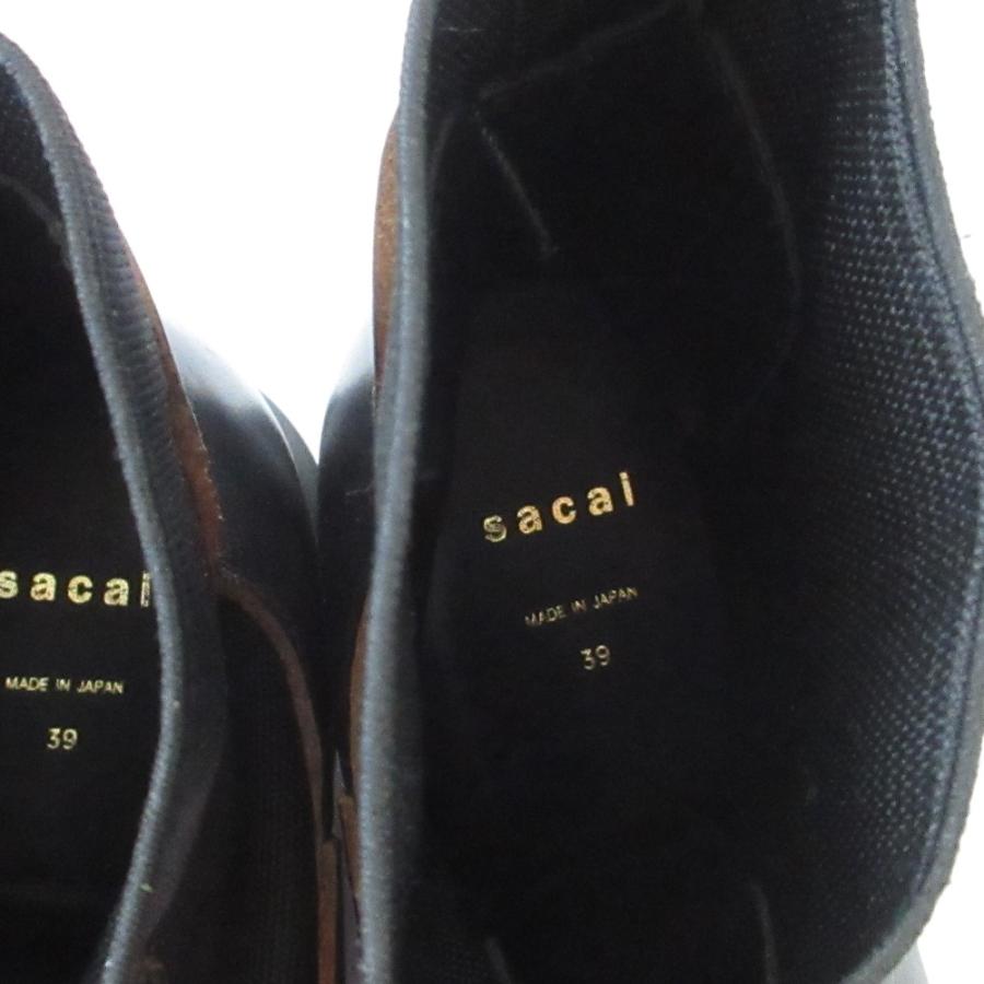 sacai（サカイ） 新品同様 レザー プラットフォーム サイドゴア