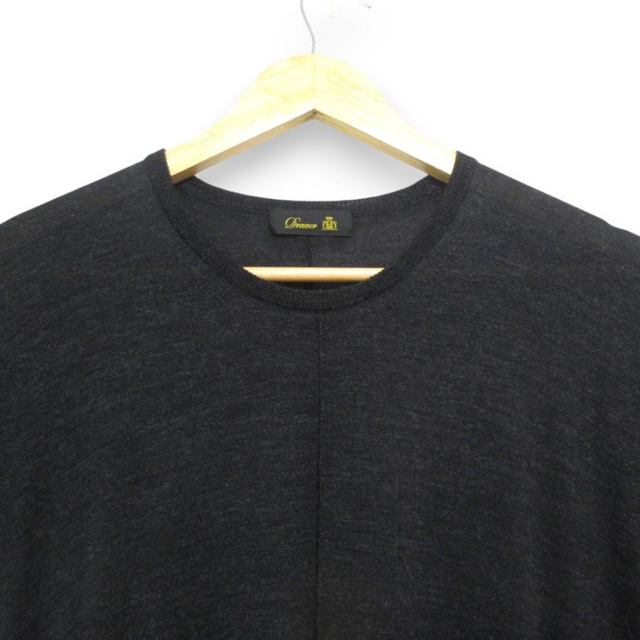 DRAWER（ドゥロワー） 美品 ウール100％ クルーネック ハーフスリーブ