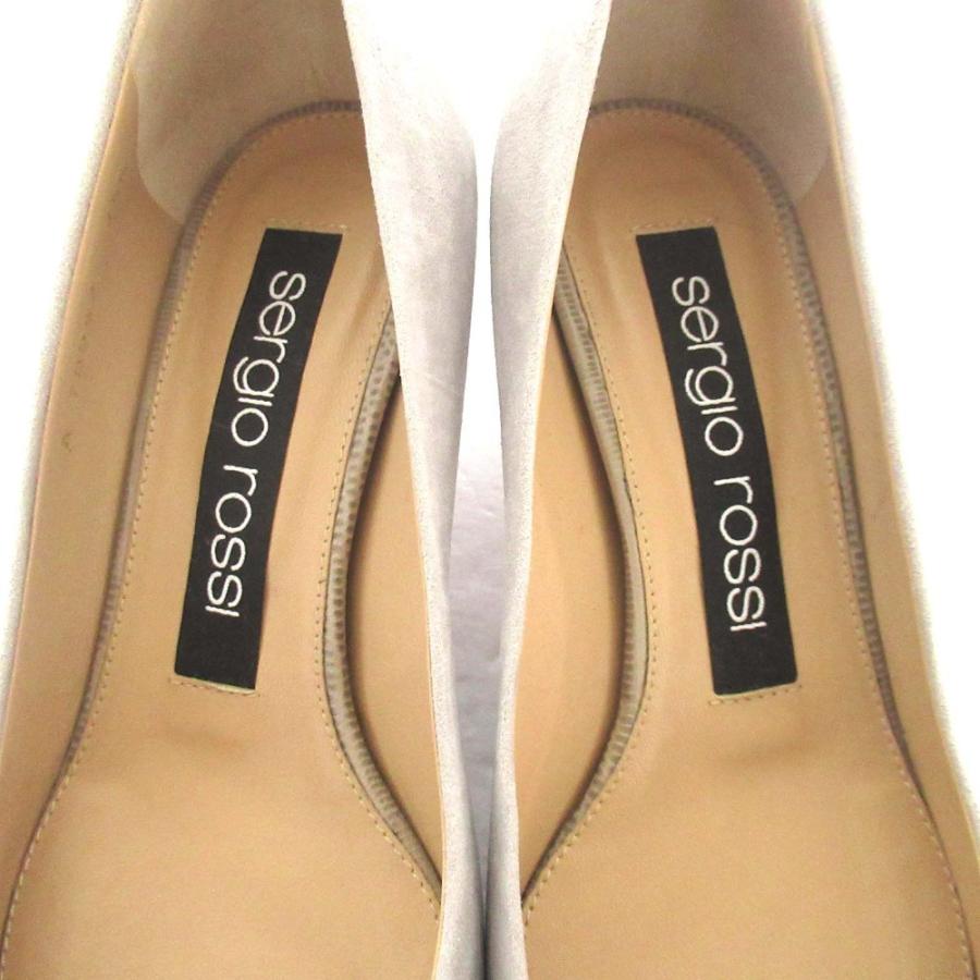 セルジオロッシ パンプス sr1 ベージュ スエード　35.5 中古 Sergio rossi（セルジオロッシ） 美品 sr1 スエード レザー ポイン