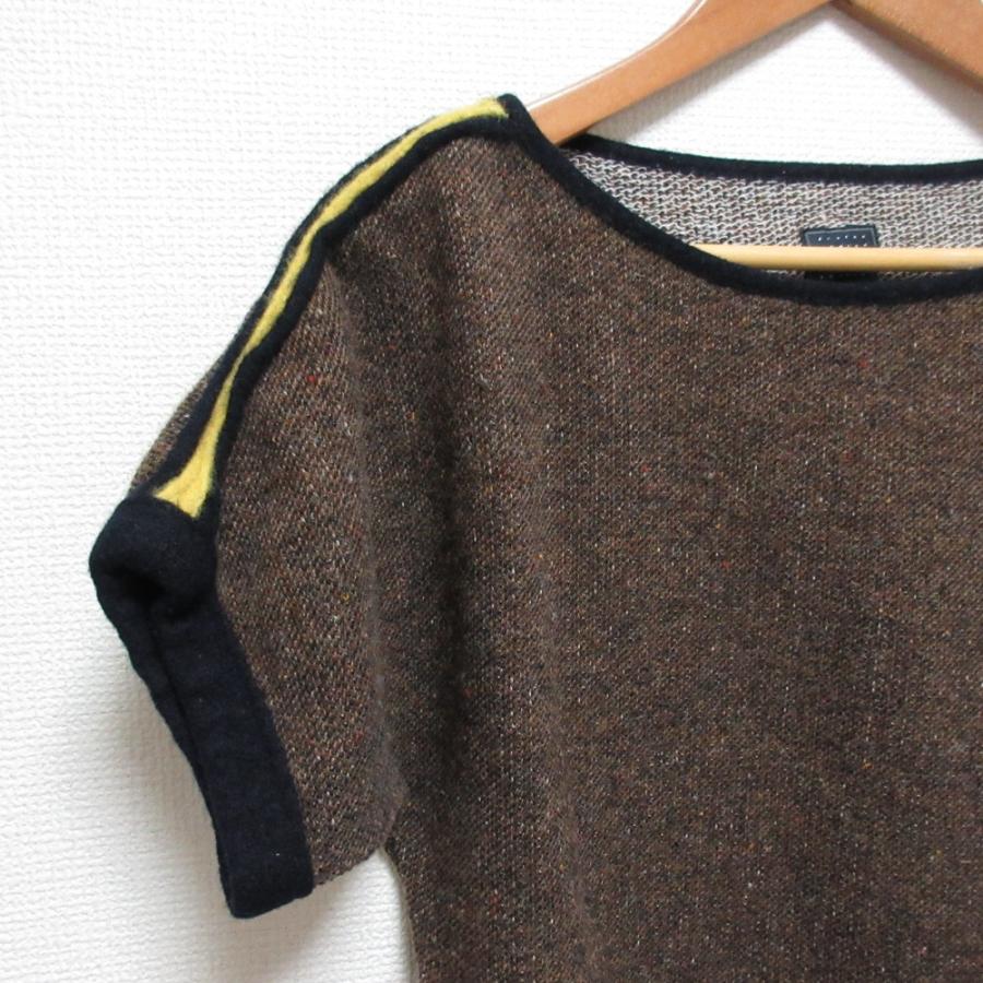 美品 mina perhonen ミナペルホネン herb salt ショートスリーブ ミックスニット ka8593 サイズ1 ブラウン レディース 古着 中古 USED mina perhonen（ミナペルホネン） 美品 herb salt ショートスリーブ