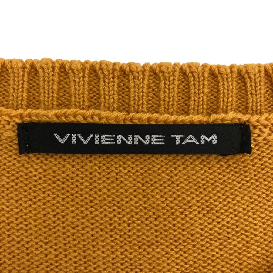 美品 22AW VIVIENNE TAM ヴィヴィアンタム WHITE LINE CASUAL PANDA INTARSIA SWEATER ロングニット セーター サイズ38 オレンジ レディース 古着 中古 USED VIVIENNE TAM（ヴィヴィアンタム） 美品 22AW VIVIENNE TAM WHITE LINE