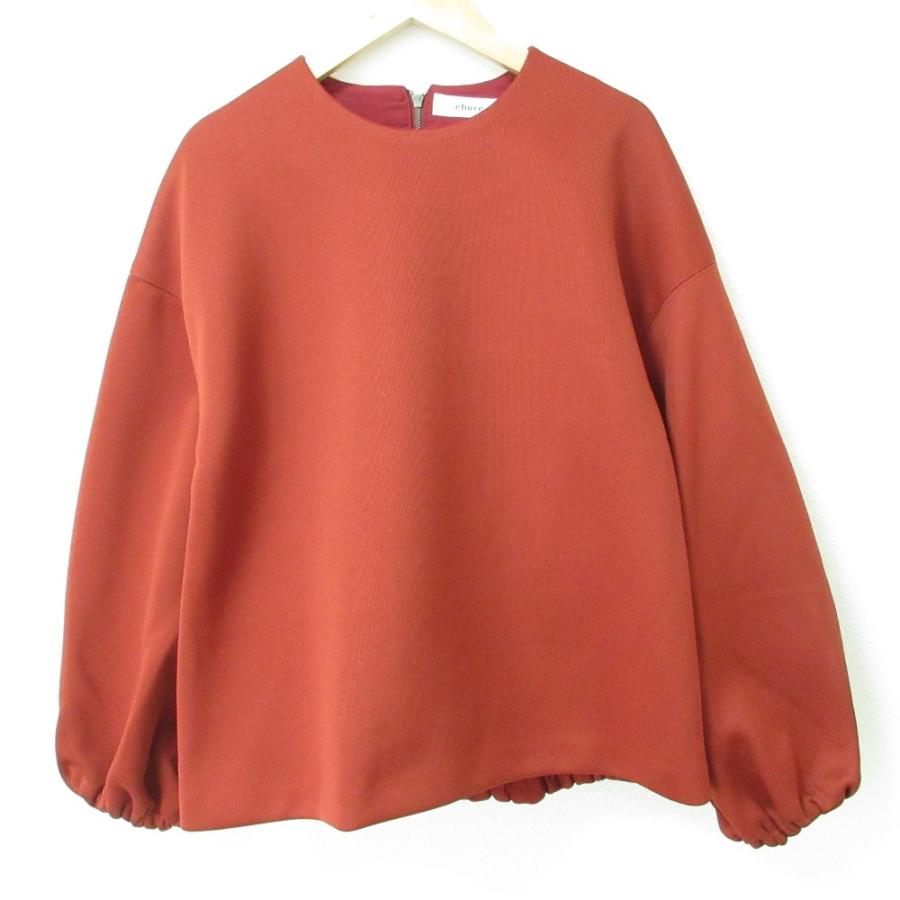 美品 ebure エブール ダブルラッセル ボリュームスリーブ カットソー サイズ38 オレンジ系 レディース 古着 中古 USED ebure 美品 エブール ダブルラッセル ボリュームスリーブ カットソー