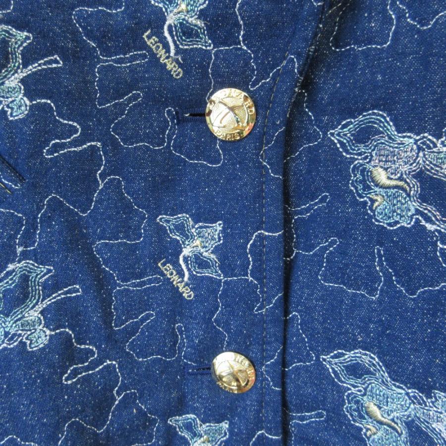 LEONARD（レオナール） 良品 シルク デニム 刺繍 エンブロイ