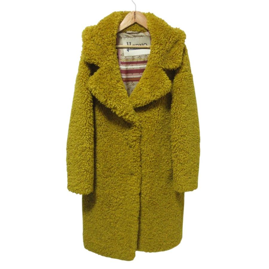 HERNO 美品 21AW Herno ヘルノ エコファー カーリーコート ボア