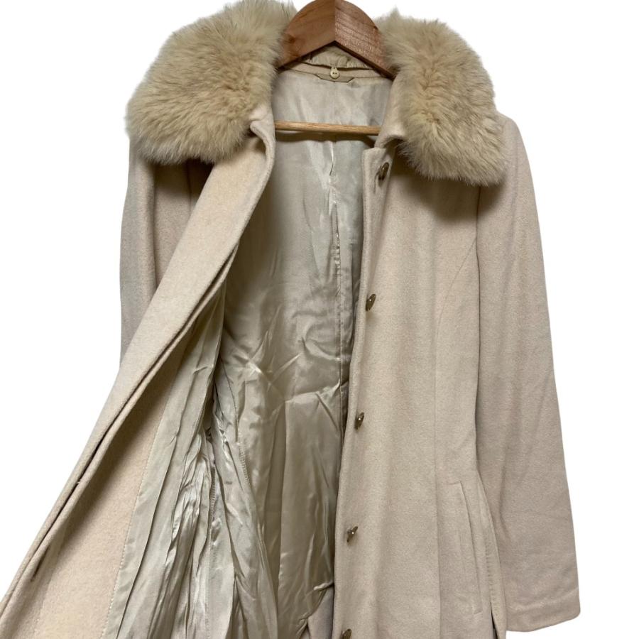 美品 ANAYI アナイ フォックスファー付き アルパカ ウール ショート 