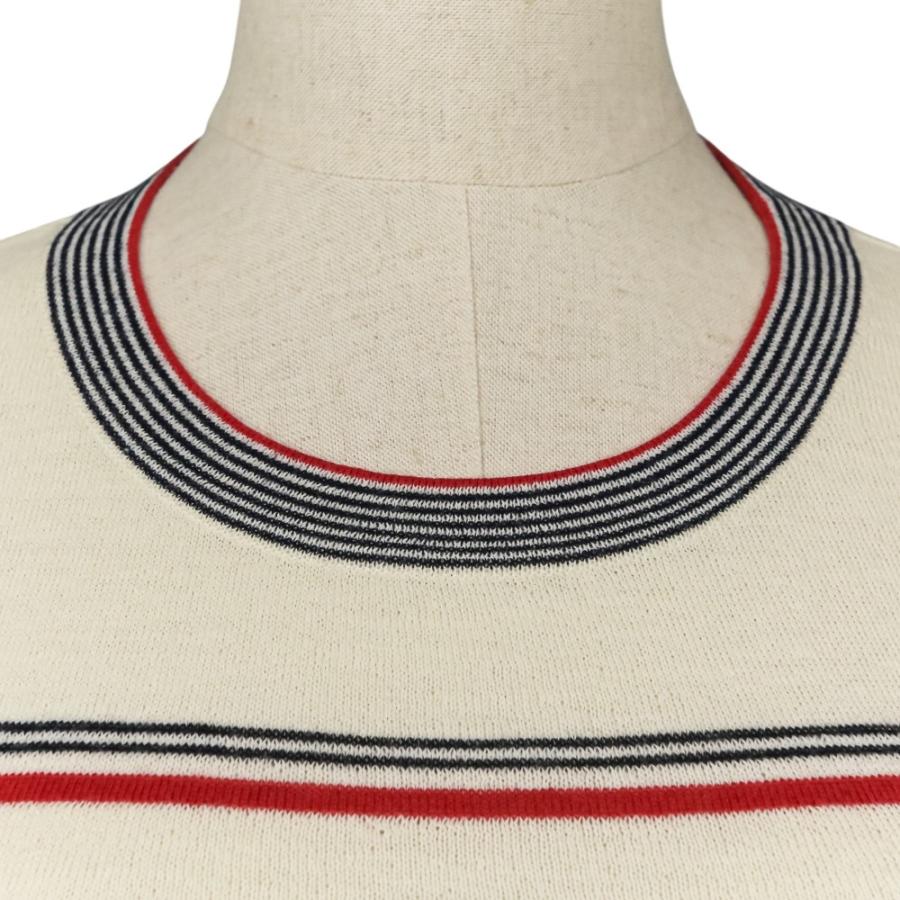 CHANEL ボーダーノースリーブニット サイズ44 CHANEL（シャネル） 美品 ボーダー ノースリーブ ニットワンピース