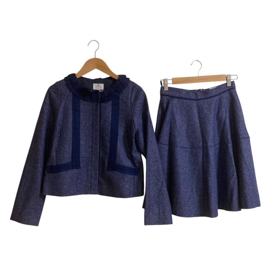 ノーカラージャケット 36 ランバンオンブルー