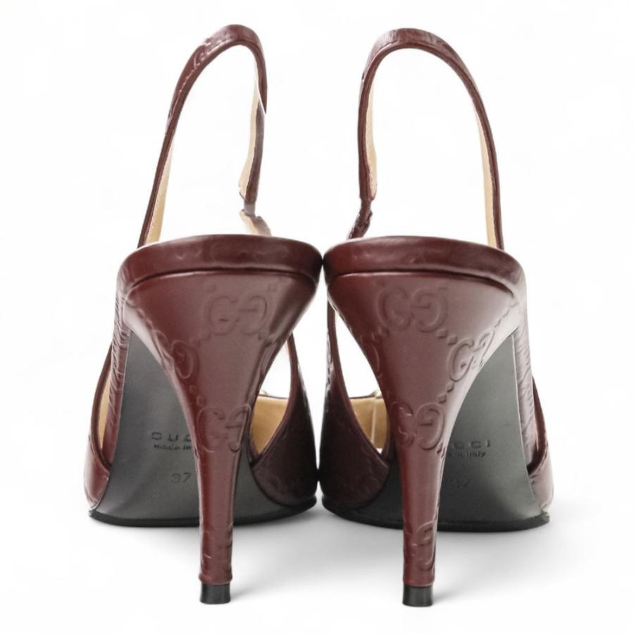GUCCI（グッチ） 新品同様 GGシマレザー ホースビット スリングバック