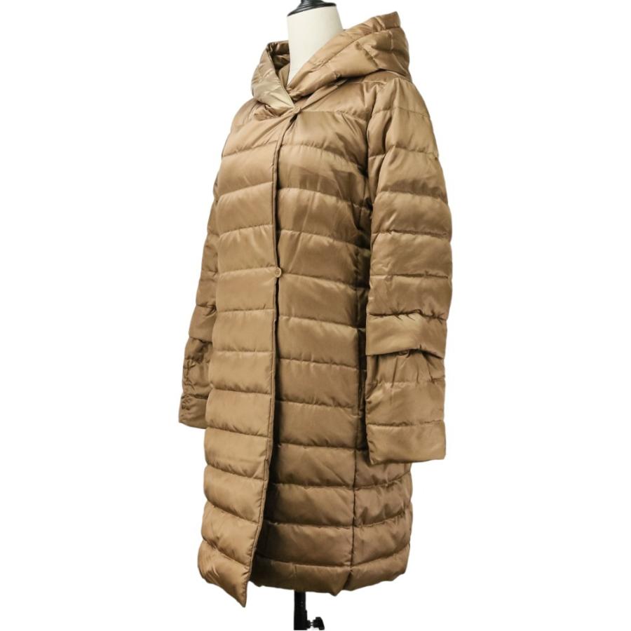 良品 Max Mara The Cube マックスマーラ ザキューブ リバーシブル フーデッド ダウンコート ポーチ付き サイズ42 キャメル レディース 古着 中古_1