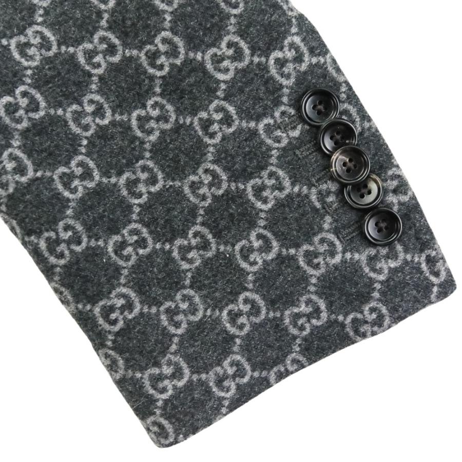 美品 24SS GUCCI グッチ GGウールフランネル テーラードジャケット 770366 サイズ46 グレー メンズ 古着 中古 USED GUCCI（グッチ） 美品 24SS GUCCI GGウールフランネル テーラード