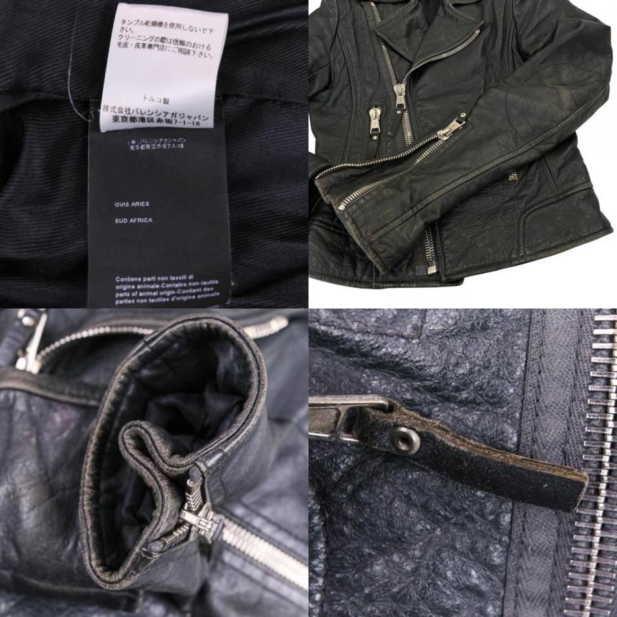 BALENCIAGA（バレンシアガ） ラムレザー ダブル ライダースジャケット