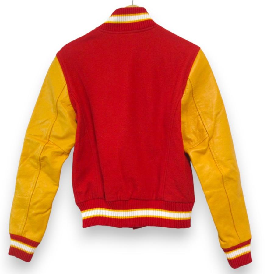 美品 AMERICAN COLLEGE アメリカンカレッジ Mワッペン レザースリーブ