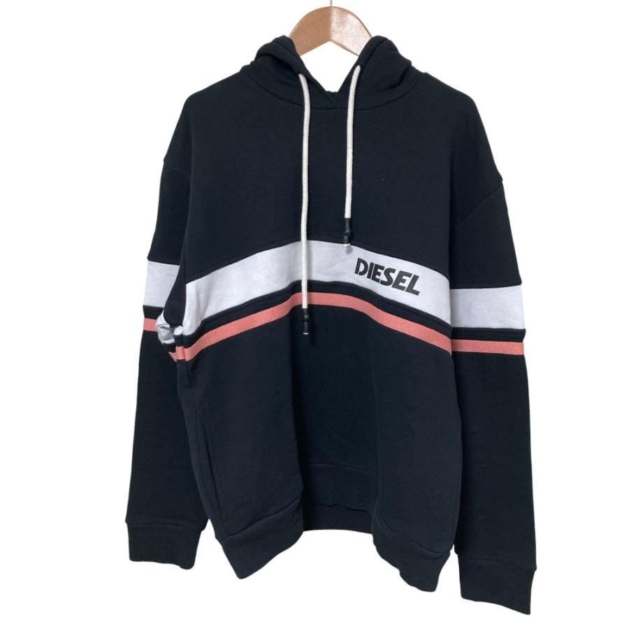 DIESEL（ディーゼル） ロゴ プルオーバーパーカー XSサイズ ブラック 